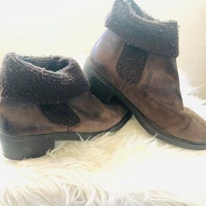 Sonoma Brown Ankle Boots with Shearling Cuff
